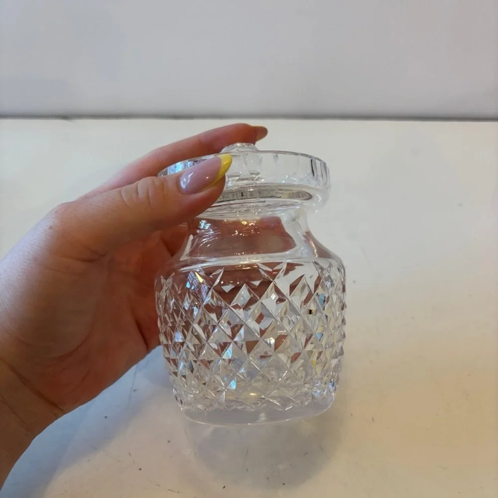 Waterford Crystal Alana Mustard Jelly Condiment Jar with Lid 4.5